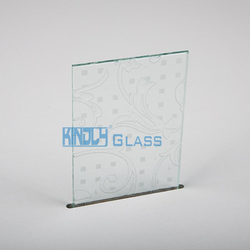 Acid Etched Design on Clear Glass 